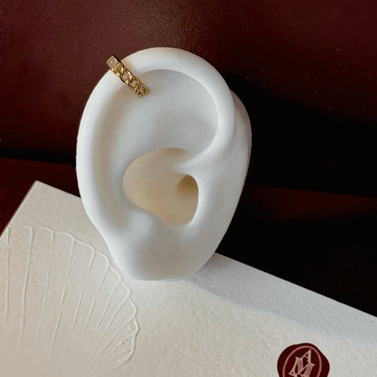 ARYA Chain with Stone Ear Cuff - ASH MOLLIE STUDIO