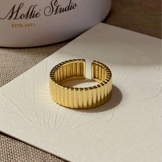 KAYLA Ribbed Ring - ASH MOLLIE STUDIO