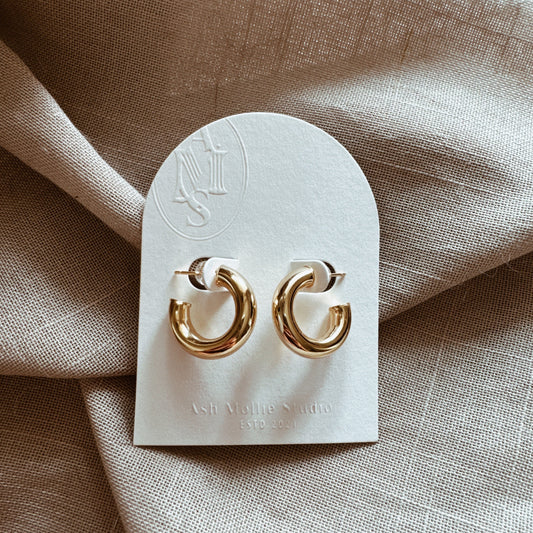 AMS Classic Gold Hoop Earrings