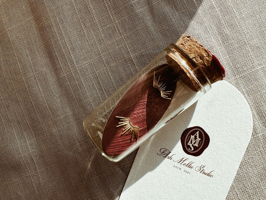 AMS French Vintage Sparkle Gold Mini Small Earrings Studs