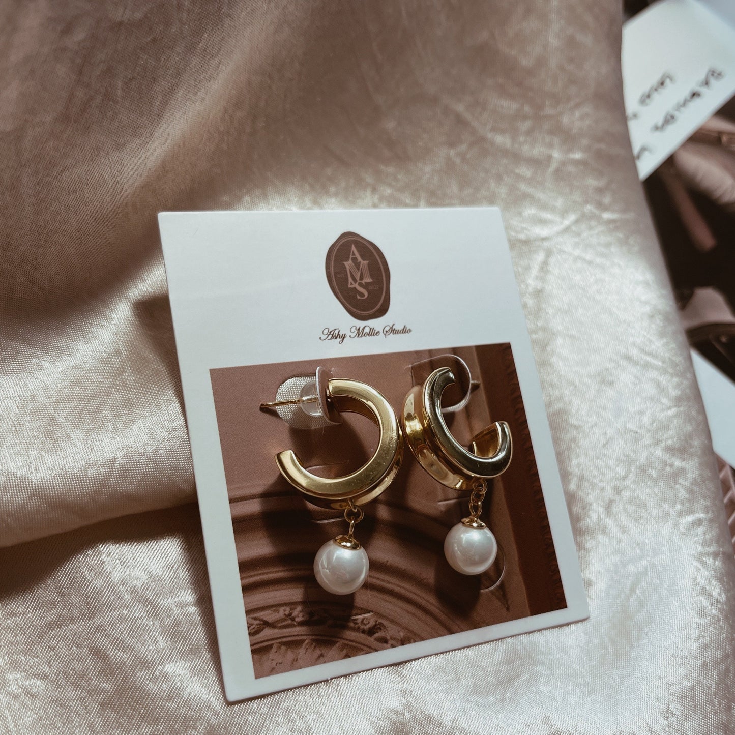 XANTHE Hoop Earrings with Pearls - ASH MOLLIE STUDIO