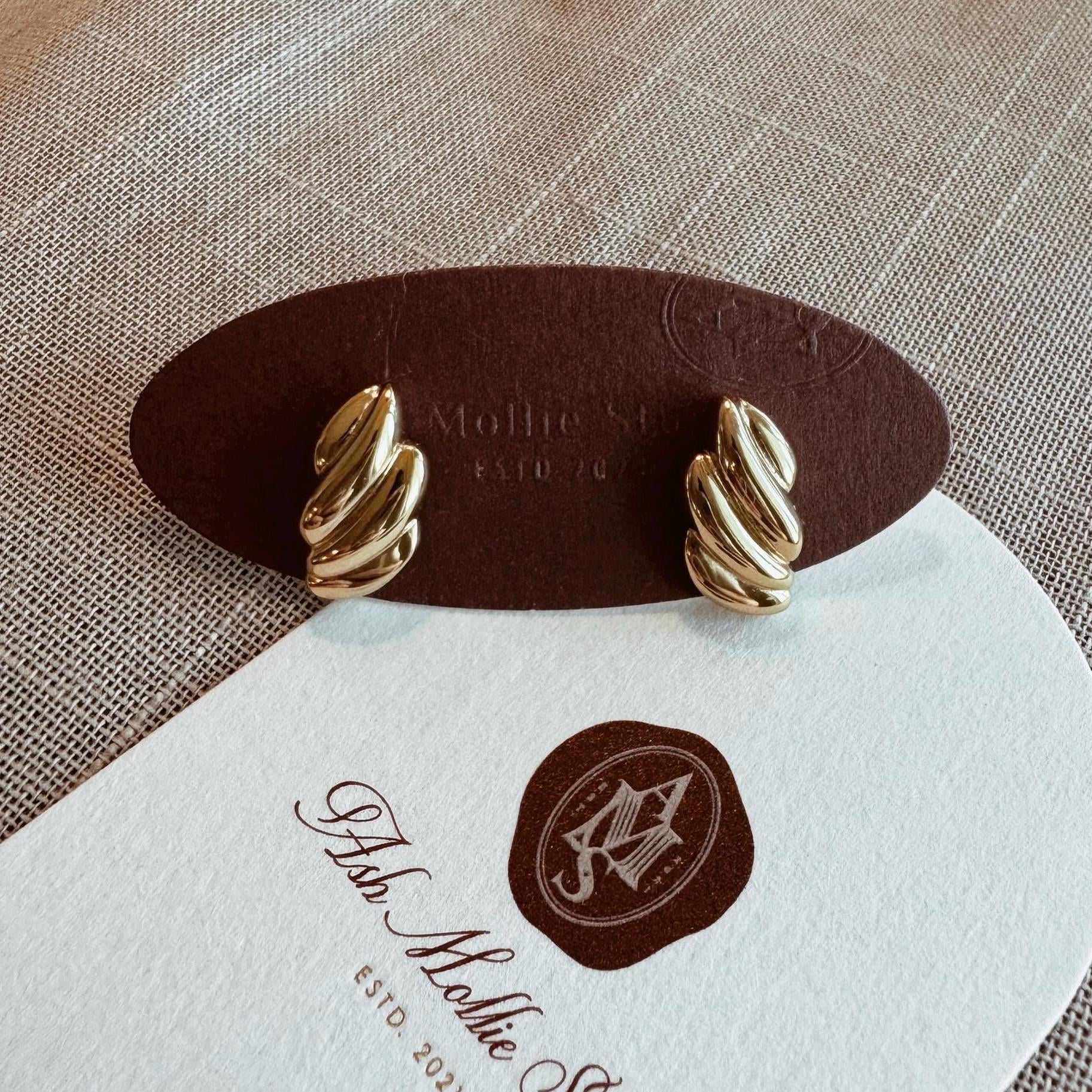 AMS French Vintage Gold Earrings