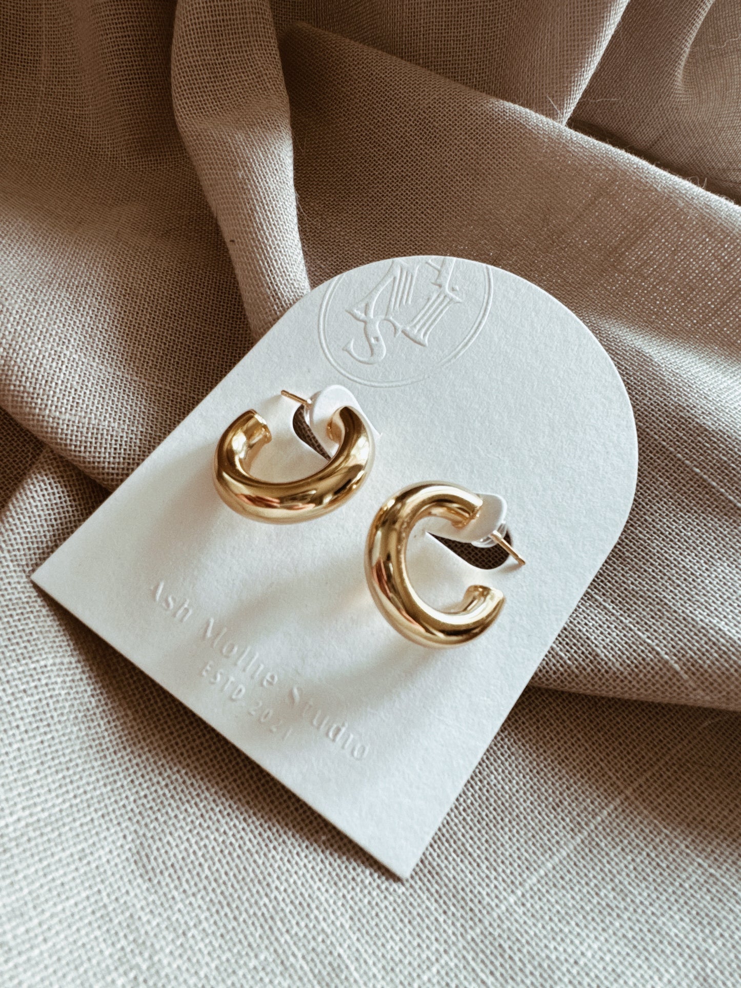 AMS Classic Gold Hoop Earrings