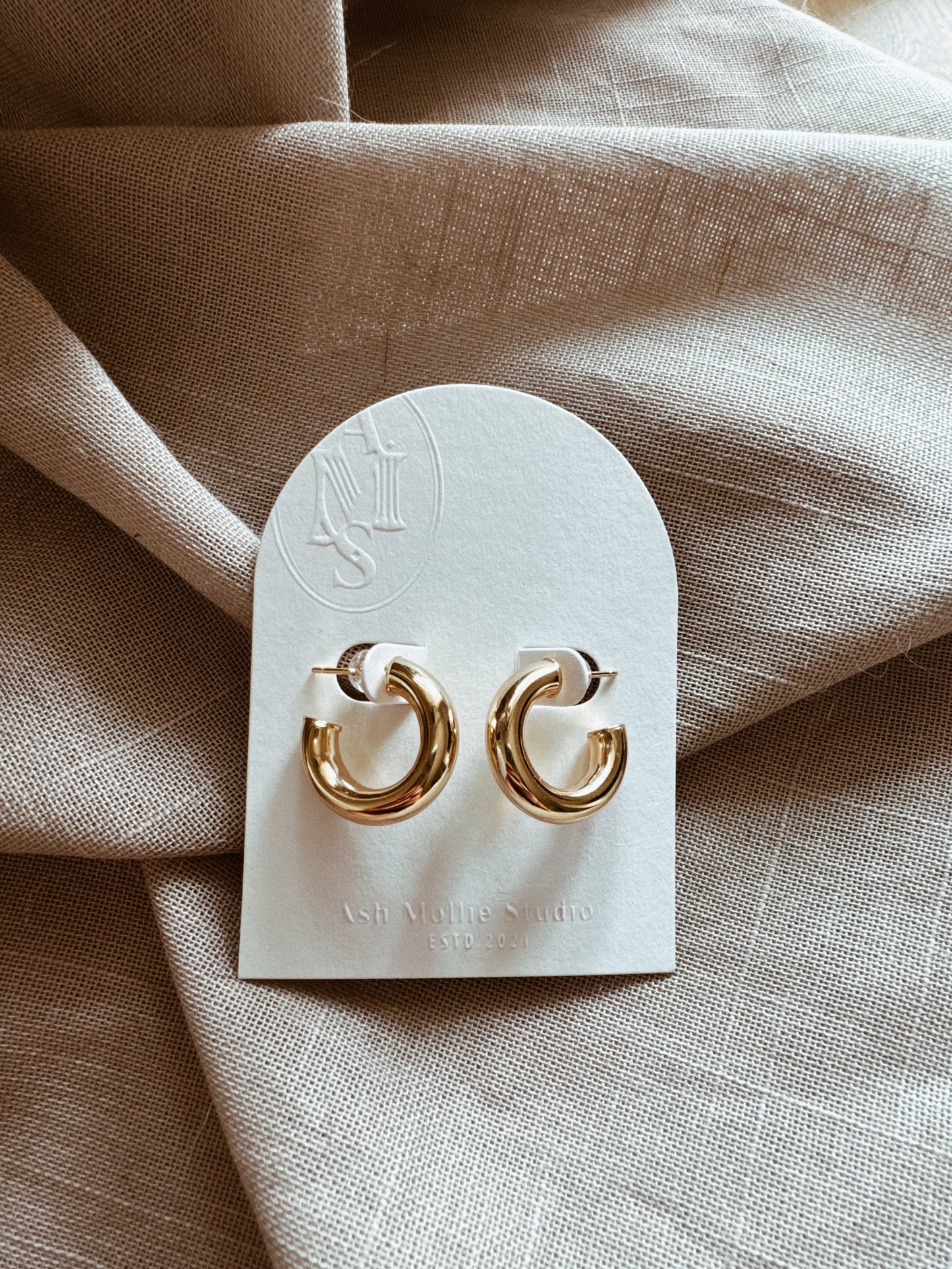 AMS Classic Gold Hoop Earrings