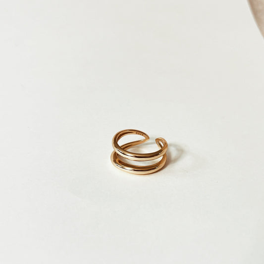 AMS Double Hoop Gold Rings