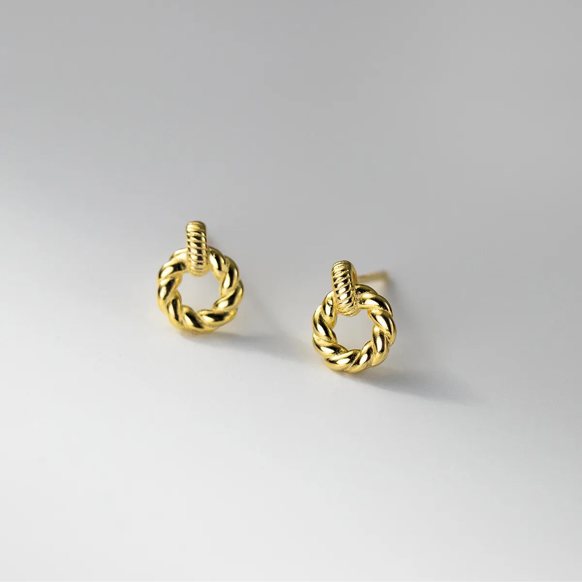 CECILIA Braided Small Hoop Earring Studs